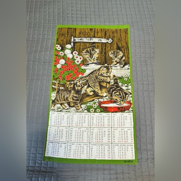 Vintage Calendar Cats Kitten - Picture 1 of 4